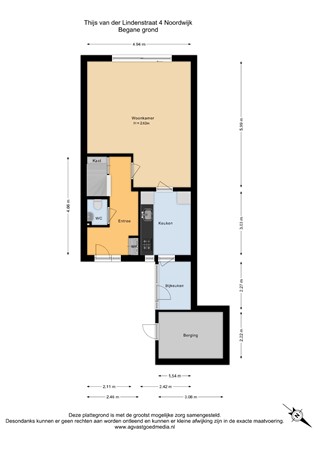 Floorplan - Thijs van der Lindenstraat 4, 2202 VP Noordwijk